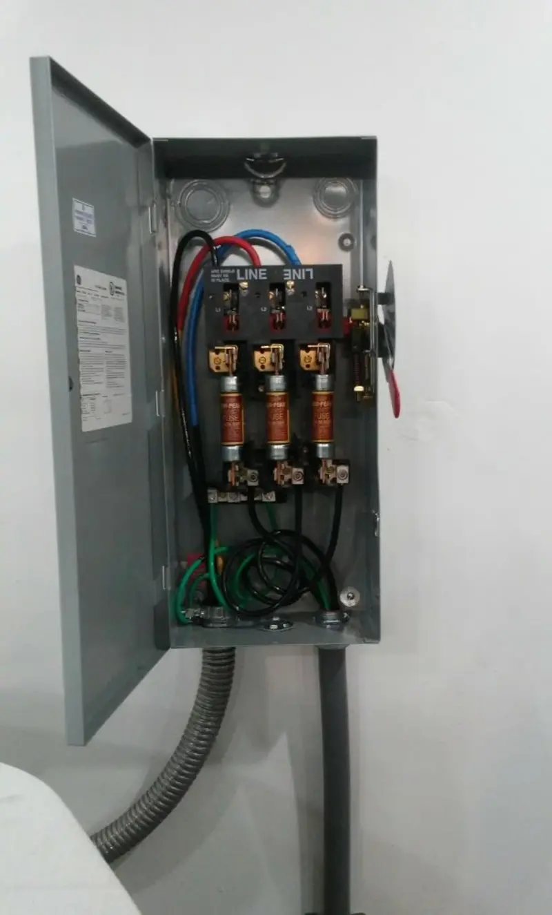 Three-phase disconnect switch installed for Electrical Wiring & Rewiring in Papillion
